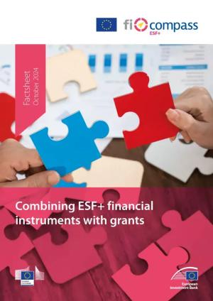 Cover of the factsheet on combining ESF+ financial instruments with grants