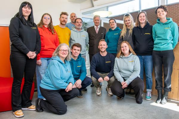 King Philippe of Belgium with the social workers from the Parcourage project