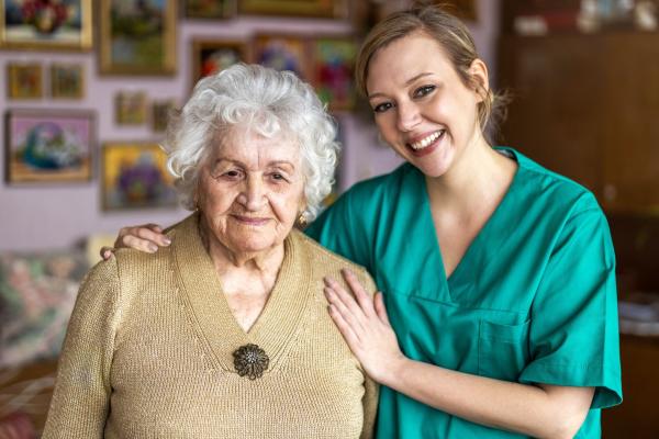 Healthcare worker at home visit