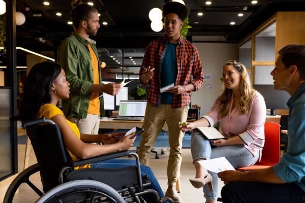A group of young people having a discussion